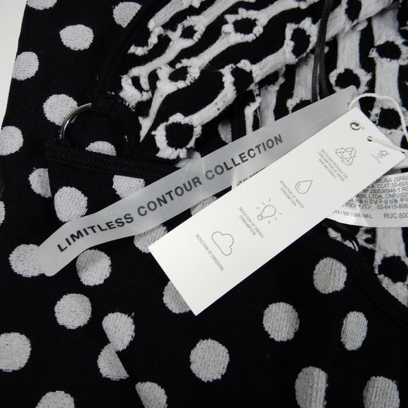 ZARA Polka Dot Strapless BODYSUIT Size M L Black White Ring Detail NEW w/ TAGS - Picture 7 of 9